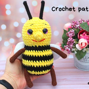 Honey bee crochet pattern/ Bumble bee amigurumi tutorial/ Crochet insect pattern/ English pattern amigurumi tutorial