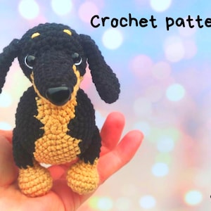 Crochet pattern dachshund/ Amigurumi tutorial stuffed dog/ Crochet pattern cute puppy/ English pattern amigurumi pdf