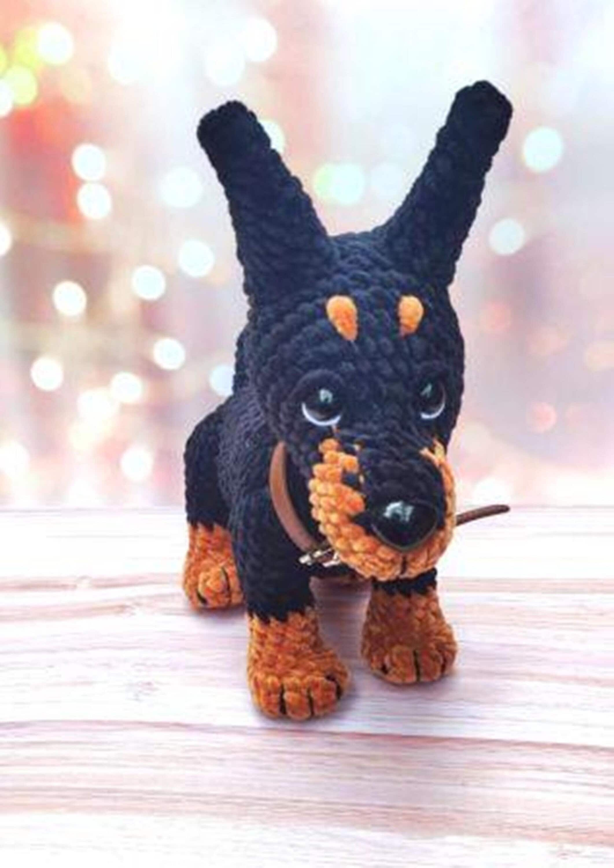 Amigurumi Crochet Dog Pattern PDF. Zeus the Doberman. Puppy 