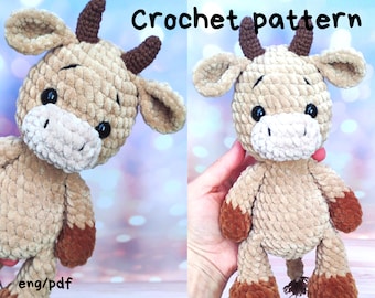 Crochet bull pattern, Amigurumi bull pattern pdf, Farm animals crochet pattern, Stuffed animals crochet, English pattern amigurumi pdf