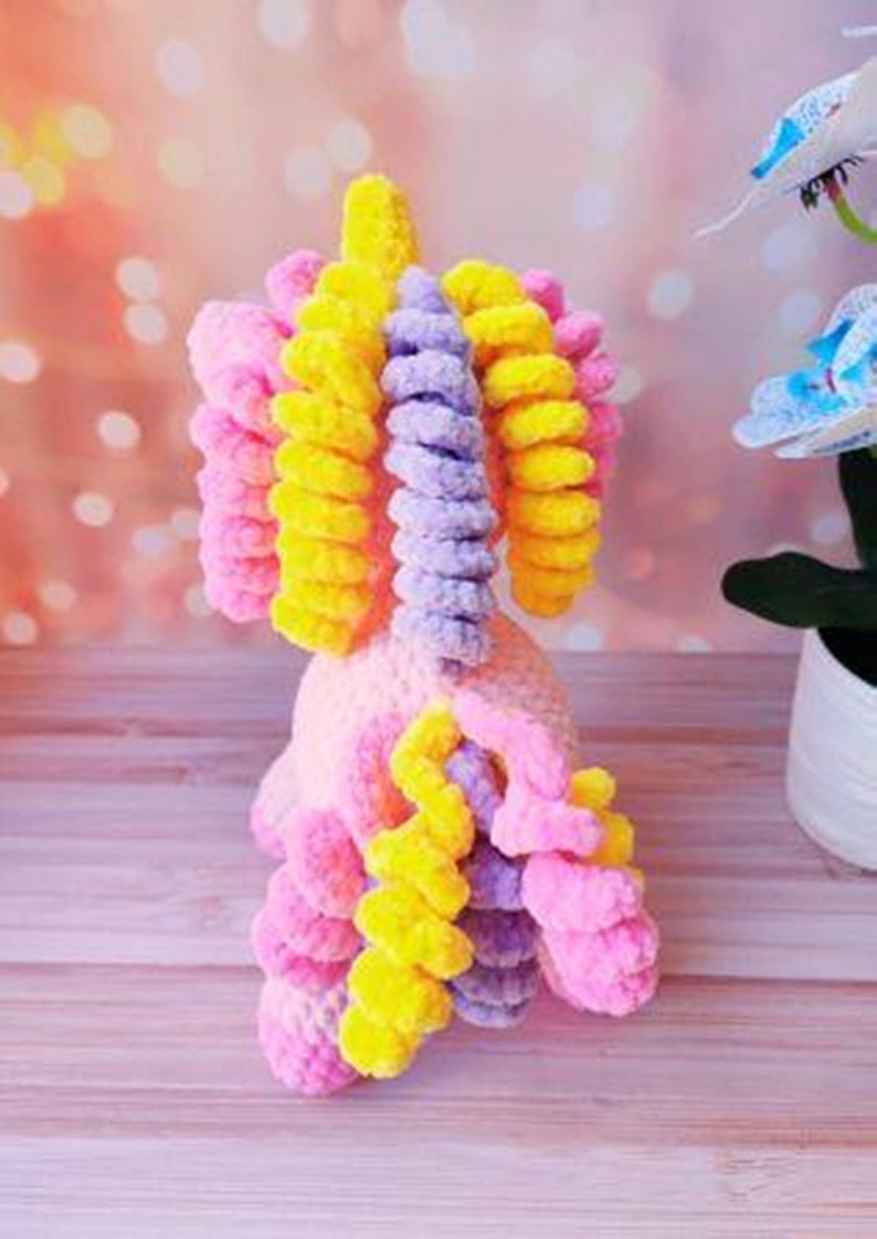 Crochet pattern plushie unicorn/ Amigurumi tutorial fantasy animals/ Baby stuffed unicorn crochet pattern/ English pattern pdf image 9