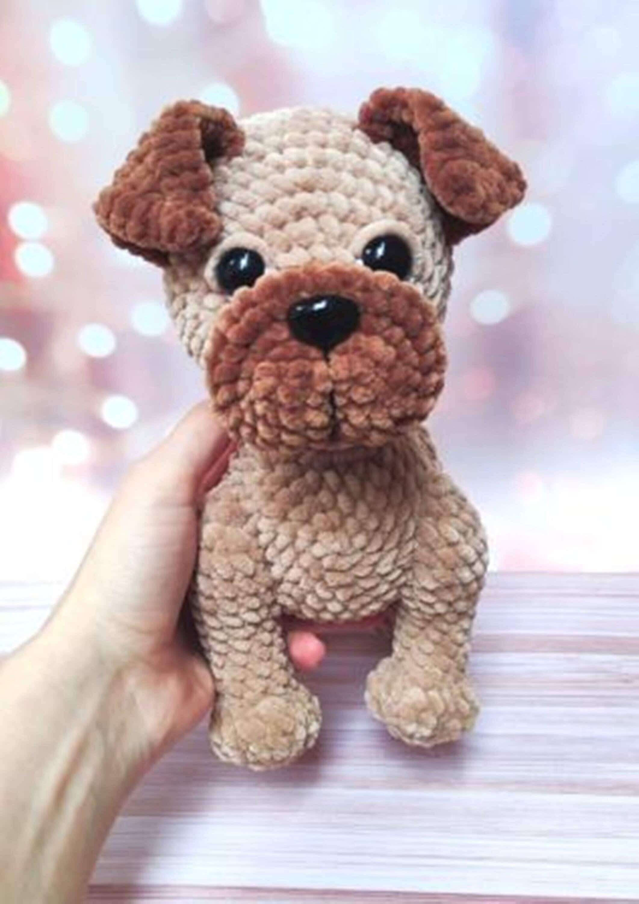 かぎ針編みの子犬のパターン、あみぐるみのパグ犬のパターン