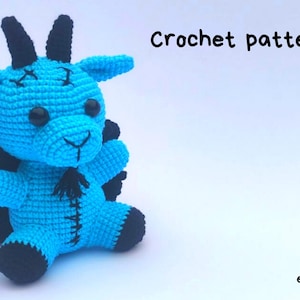 Baphomet Häkelanleitung/ Halloween Amigurumi/ Teufel mit Flügeln gehäkelt/ Englische Anleitung Amigurumi pdf