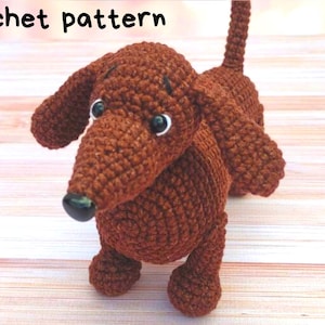 Dachshund crochet pattern/ Amigurumi tutorial crochet dog/ Stuffed puppy crochet pattern/ English pattern amigurumi pdf