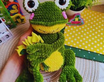 Amigurumi pattern stuffed frog/ Crochet pattern funny frog/ Crochet pattern plush animals/ English pattern amigurumi tutorial