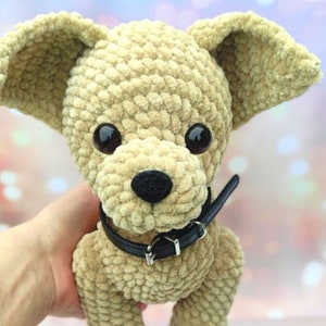 Crochet puppy pattern, Amigurumi dog pattern, Crochet chihuahua dog pattern, Amigurumi plushie chihuahua dog pattern, English pattern pdf