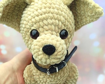 Crochet Chihuahua Puppy Pattern, Amigurumi Dog Plushie (English PDF)