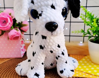 Dalmatian Crochet Pattern, Amigurumi Stuffed Dog (PDF)