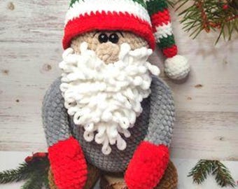Crochet Gnome Pattern - Amigurumi Tutorial PDF Christmas Gnome