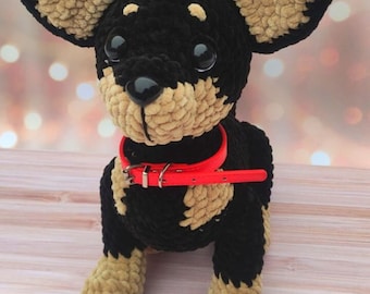 Crochet Pincher Dog Pattern, Amigurumi Puppy (PDF Pattern)