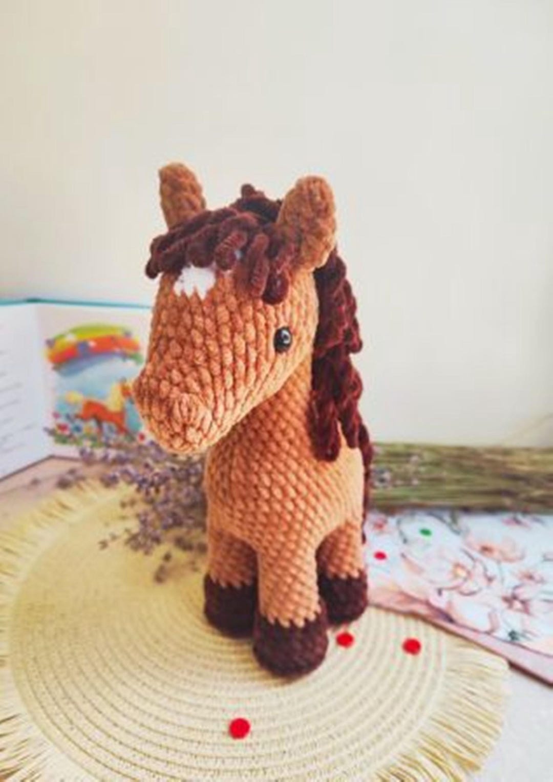 かぎ針編みの馬のぬいぐるみパターン/ 編みぐるみのチュートリアル