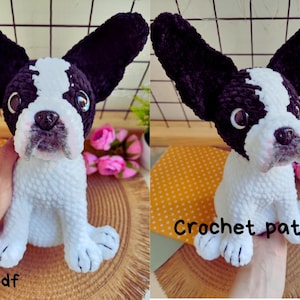 Schema all'uncinetto BULLDOG FRANCESE/ Tutorial amigurumi cane di peluche/ Schema all'uncinetto cucciolo di peluche/ Schema inglese amigurumi pdf