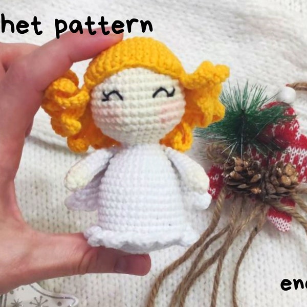 Crochet pattern christmas angel, Amigurumi angel pattern, Christmas decor angel crochet, English pattern amigurumi pdf