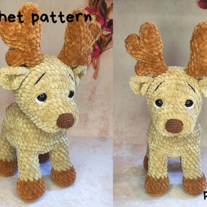 Crochet pattern deer - Amigurumi Reindeer - Woodland animals crochet pattern - Plushie deer crochet pattern - Christmas deer amigurumi pdf