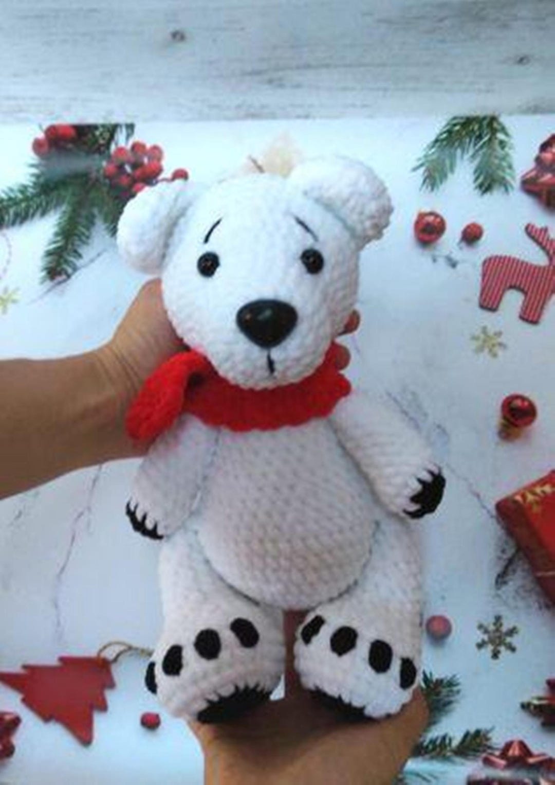 Crochet Pattern Polar Bear. Amigurumi Tutorial Stuffed Teddy Bear (eng ...
