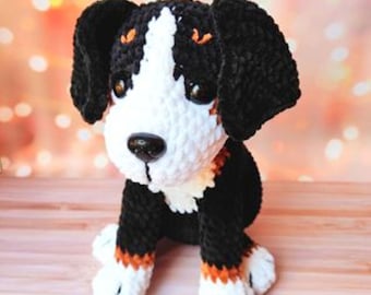 Crochet pattern stuffed dog/ Bernese moutain amigurumi dog/ Stuffed dog crochet pattern/ English pattern amigurumi pdf