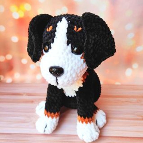 Crochet pattern stuffed dog/ Bernese moutain amigurumi dog/ Stuffed dog crochet pattern/ English pattern amigurumi pdf