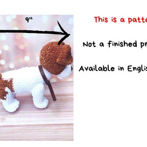 Gehaakt hondenpatroon, amigurumipatroon Jack Russell Terrier, haakpatroon gevulde puppy, Engels patroon amigurumi pdf afbeelding 3