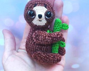Amigurumi Crochet Sloth Pattern, Miniature Stuffed Animal (PDF Pattern)
