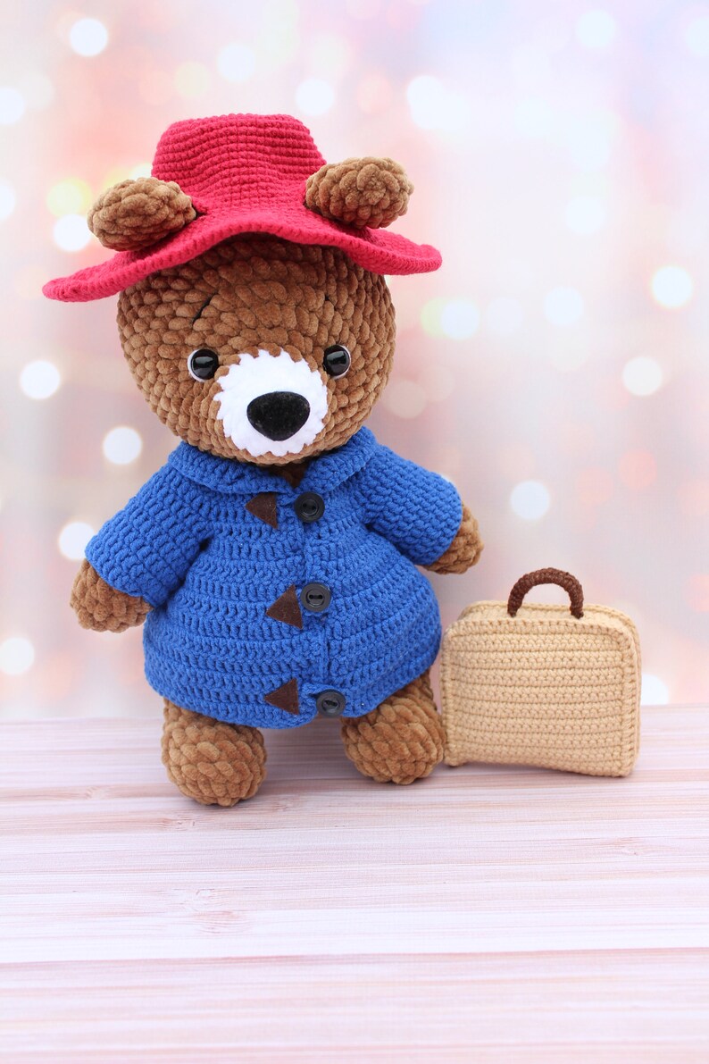 Crochet pattern bear Paddington, Amigurumi bear traveler pattern, Teddy bear crochet pattern, English pattern amigurumi pdf image 5