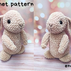 Schema uncinetto coniglio/Schema amigurumi coniglietto di peluche/Schema animali di peluche all'uncinetto/Schema inglese amigurumi pdf