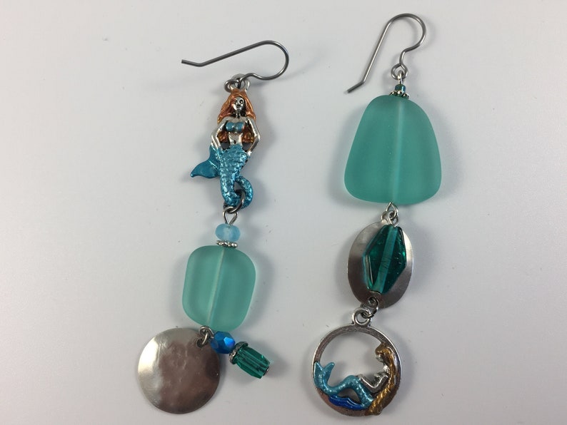 hypoallergenic Mermaids and sea glass earrings
