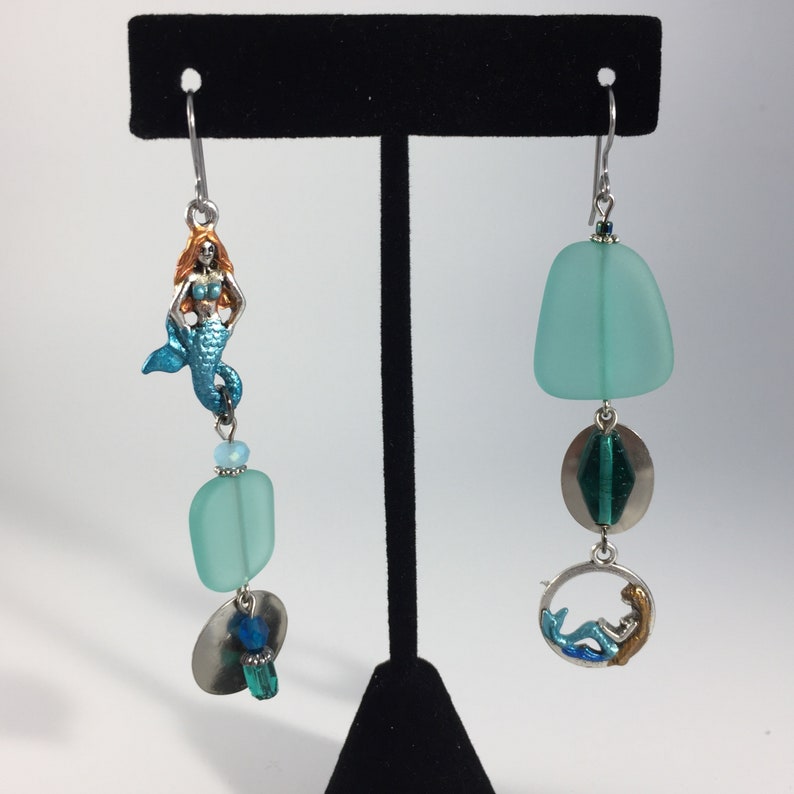 hypoallergenic Mermaids and sea glass earrings