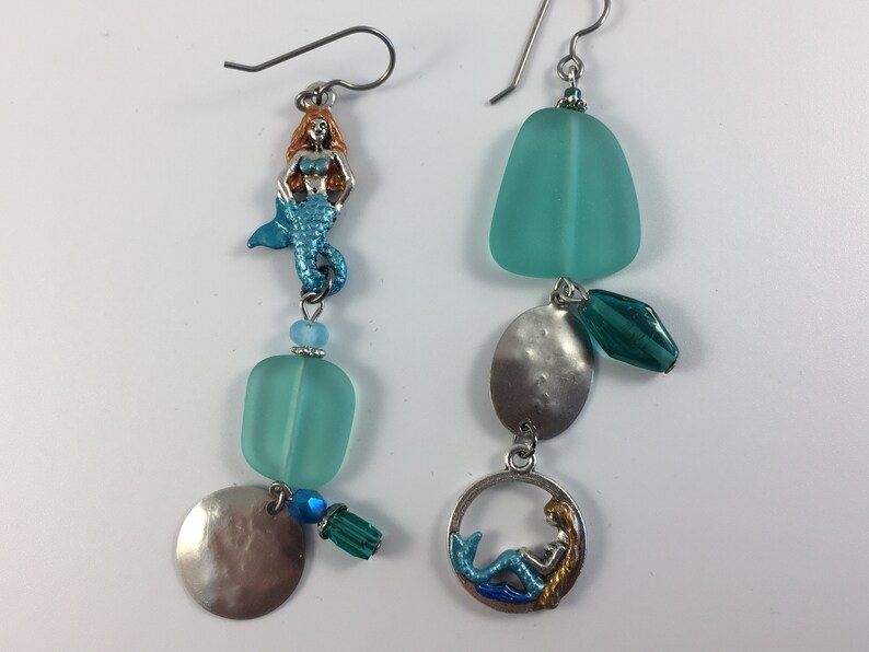 hypoallergenic Mermaids and sea glass earrings