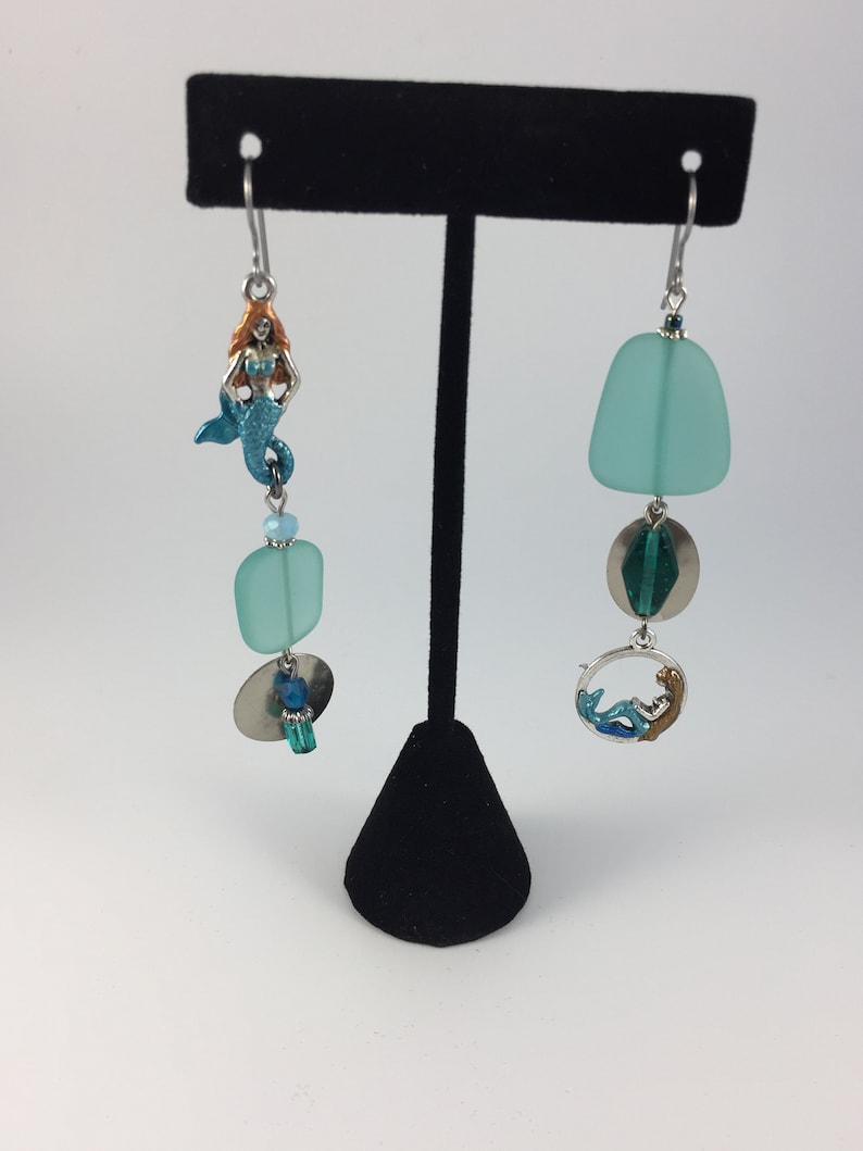 hypoallergenic Mermaids and sea glass earrings