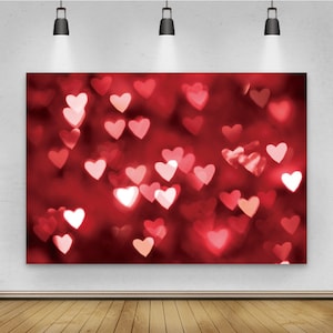 Early 2000s Photography Backdrop 90s Love Red Birthday Party Photo Backdrop Decor Red Heart Valentine&#39;s Day Vinyl Photo Booth Background