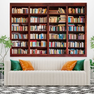 本の壁掛けタペストリー、リビングルーム用図書館タペストリー、図書館ホームデコレーション本棚壁掛けタペストリー、寮装飾寝具壁アートタペストリー
