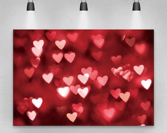Sensfun Fotohintergrund Mit Rotem Herz – Valentinstag & 90er/2000er Jahre Party-Deko | 210x150 Cm Vinyl | Für Fotoshootings & Deko