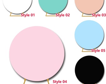 Round Solid Color Photography Backdrop,Baby Pink White Black Blue Birthday Party Wedding Baby shower Circle Photo Background,Custom backdrop