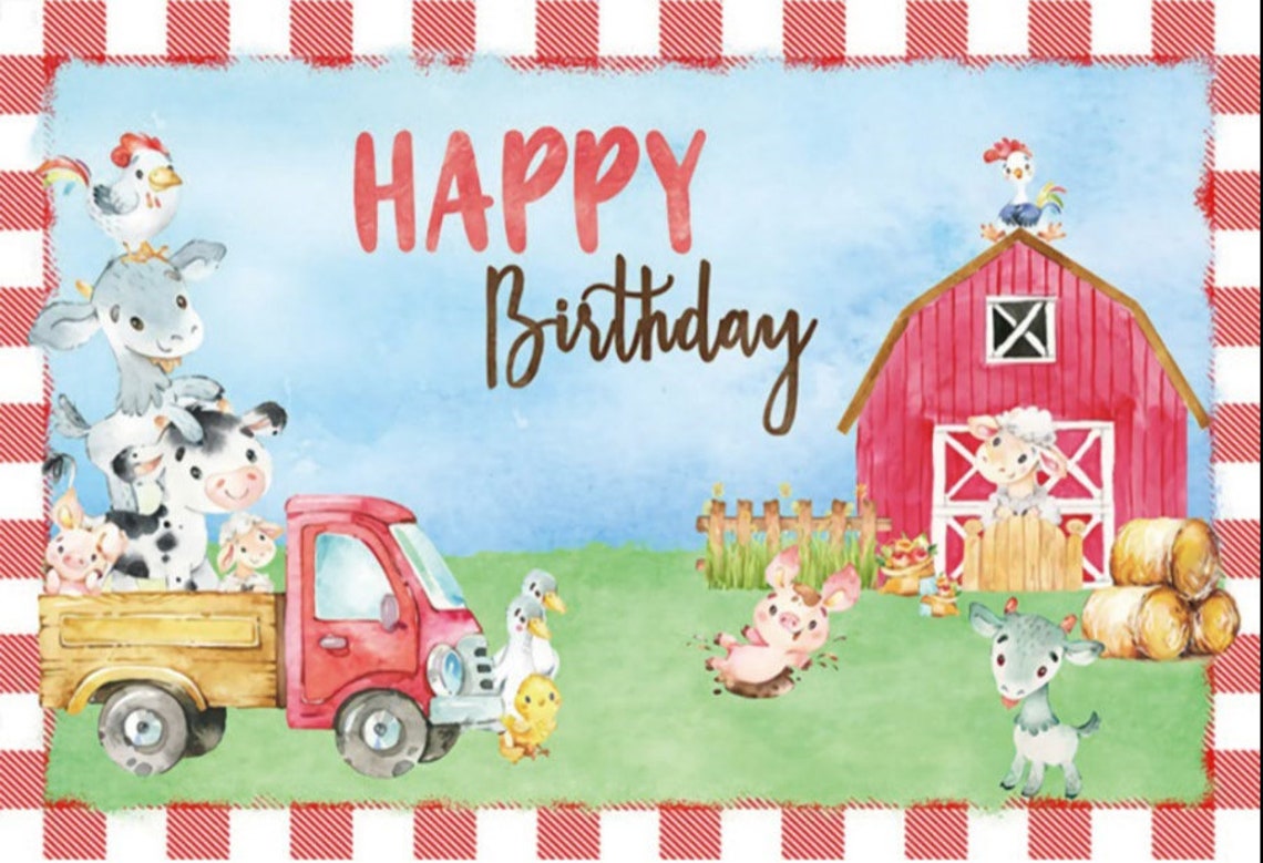 Barn Yard Farm Theme HAPPY Birthday Party Backdrops Farm Etsy