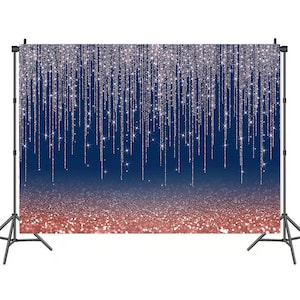 Navy Blau und Rose Gold Glitter Sparkle Fotografie Hintergrund, Erwachsene Kinder Geburtstagsparty Baby shower Hintergrund Fotostudio, Custom Kulisse
