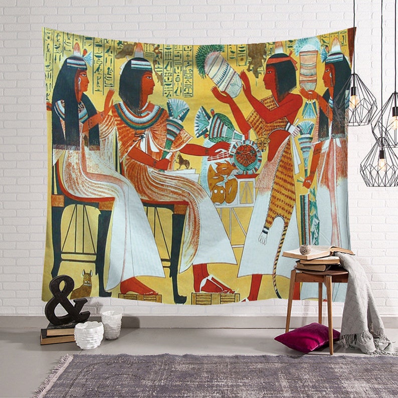 Egyptian Wall Tapestry Living Room Decoregyptian Ancient Etsy