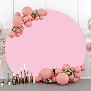 Fondo de fotografía redondo de color rosa sólido, fondo circular para estudio fotográfico, fiesta de cumpleaños de niña rosa bebé, boda, baby shower, fondo personalizado