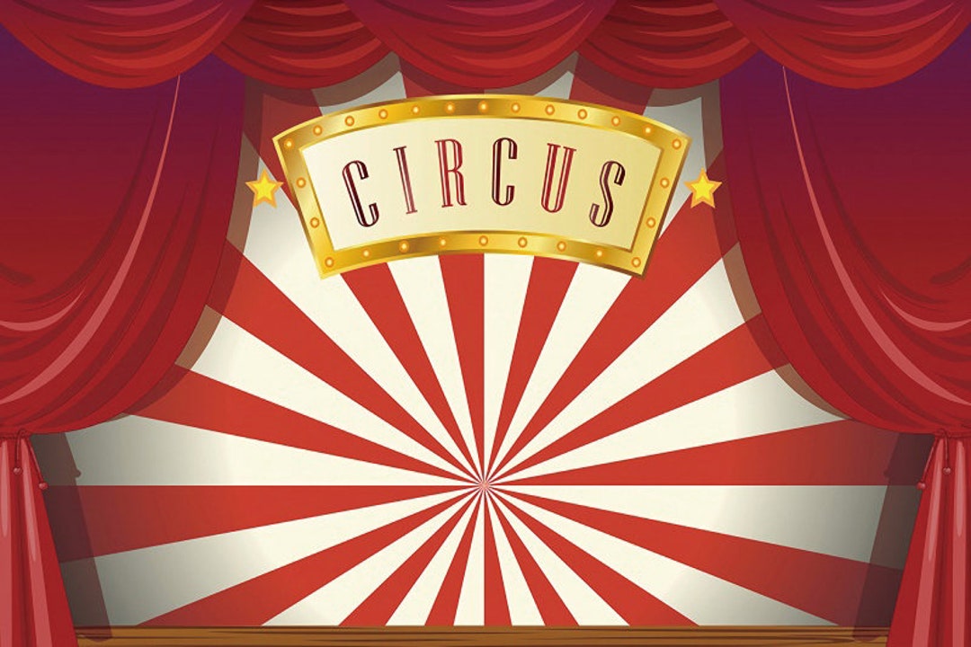 Xiaoterna Zirkus Karneval Hintergrund 1,5x1m - Roter Vorhang Mit Sternen Für Party-Fotografie