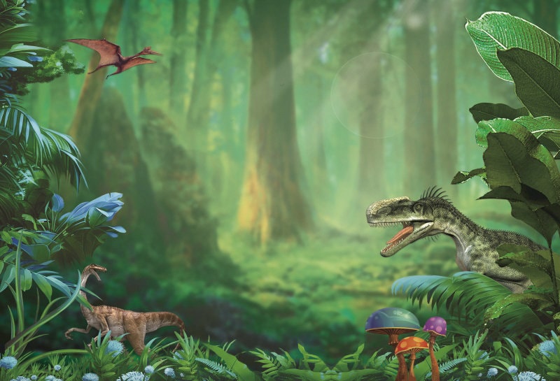Aoihrraan 3x2m Dinosaur World Backdrop Tropical Rainforest - View #3