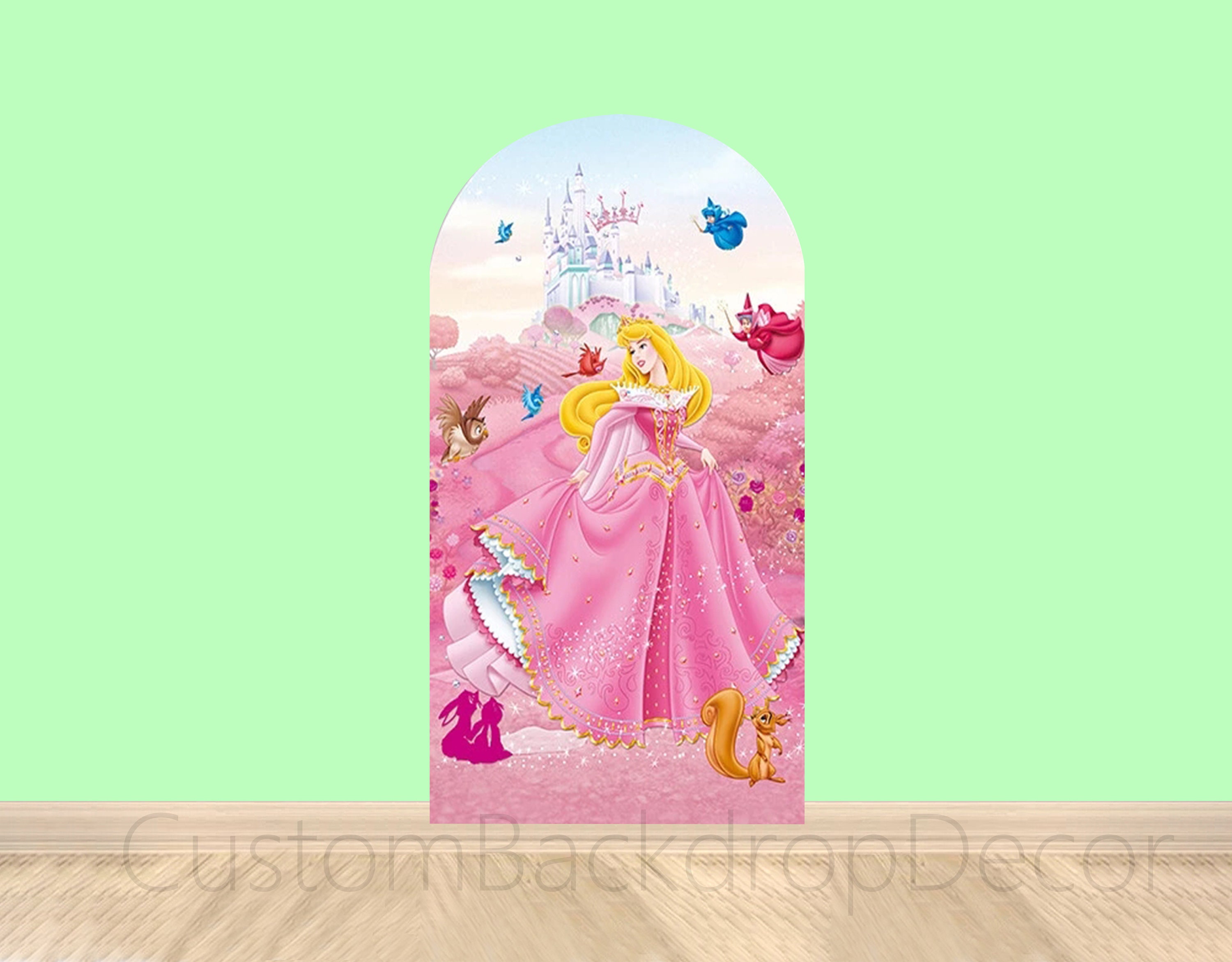 Princess Tangled Rapunzel Arch Backdrop Cover Girls Birthday Party Chiara  Wall Decor Boat Horse Sparkles Castle Arched Banner