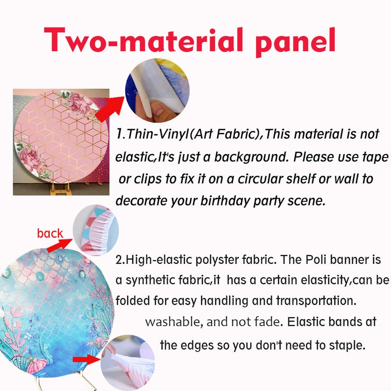 Cartoon Disney Princess Decor 3pcs Cylinder Cover Backdrop,Rainbow Castle Girl Birthday Party Baby Shower Decor Round Background photo Booth imagen 5