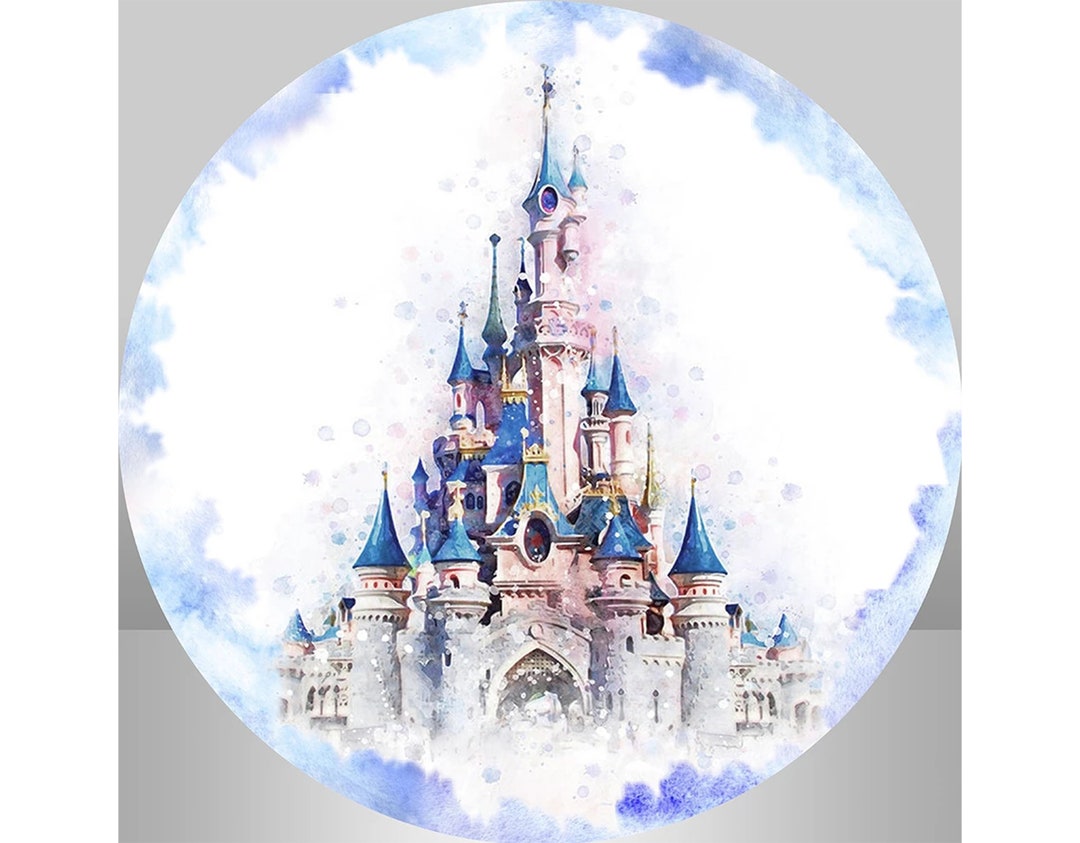 Round Princess Background Round Cartoon Princess Castle Photography Backdrop,kids Birthday Party ...