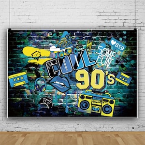 90s 80s Love graffiti Photography Backdrop graffiti wall boy girl Birthday Party Themed Background Photo Booth Studio,custom backdrop banner