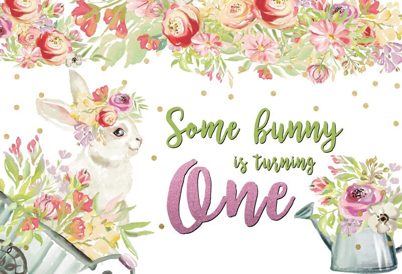 Bunny Theme Birthday Photography BackdropSome bunny is One | Etsy