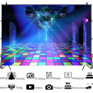 Disco 80s Party Backdrop Music and Dance Themed Party Decor Banner Photo Studio Booth Background Hip Hop Disco Backdrop Photography Props
