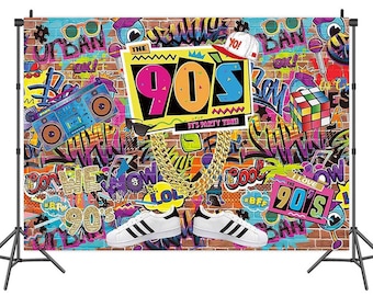 90s Love graffiti Photography Backdrop graffiti wall Party Decor Photocall Photophone,boy girl Birthday Themed Background Photo Booth Studio