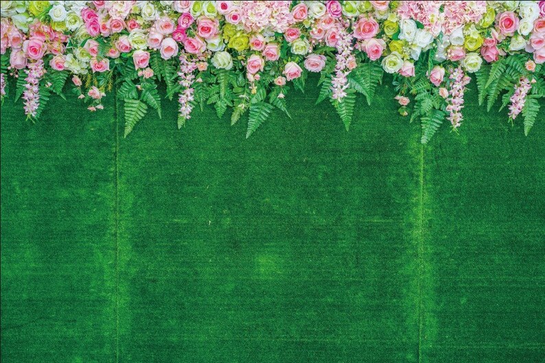 Green Grass Wall Flower Photography Backdrops Wedding Birthday - Etsy