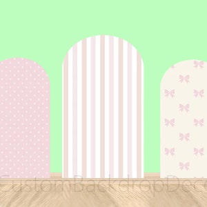 Pink Double-Sided Arch Wall Backdrop Newborn Baby Shower Arch Background Girls Birthday Party Polyester Elastic Plinth Arch Backdrop Cover