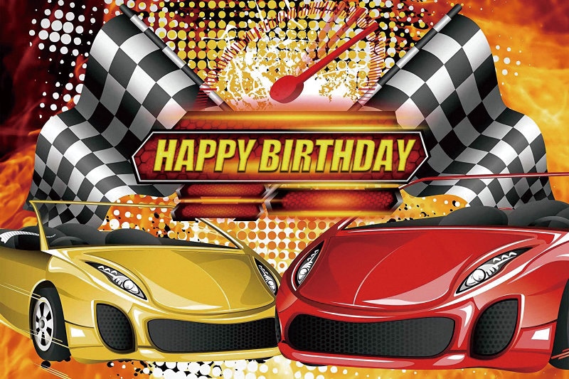 Race Car Happy Birthday Photography Backdropsbirthday Vinyl Etsy