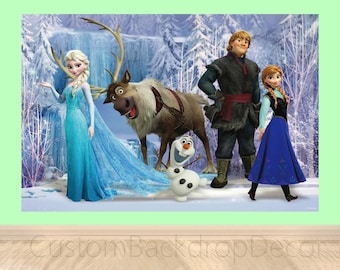 Fondo de fotografía para fiesta de cumpleaños de niña princesa Frozen de Disney, fondo de princesa Disney de dibujos animados, pancarta de fondo para fiesta de baby shower infantil
